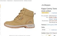 21€ les chaussures KAPPA CAMMY (du 36 au 41)
