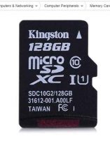 29€ la carte mémoire micro sd 128go kingston Micro SDXC UHS-1
