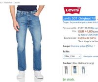 44€ le jeans levis 501 Original Fit