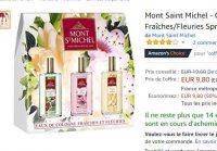9.8€ le coffret de 3 eaux de cologne Mont Saint Michel