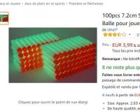 jouets : 3.99€ le lot de 100 flechettes fluorescentes pour Nerf