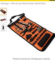 Bricolage – auto : moins de  20€ la sacoche d’outils Black et decker A7114-XJ
