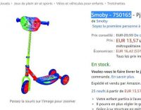 Jouet : 13.5€ la patinette 3 roues smoby pj mask