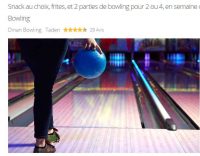Super affaire Bowling Dinan : 20€ 2 parties pr 2 personnes avec snack et boissons