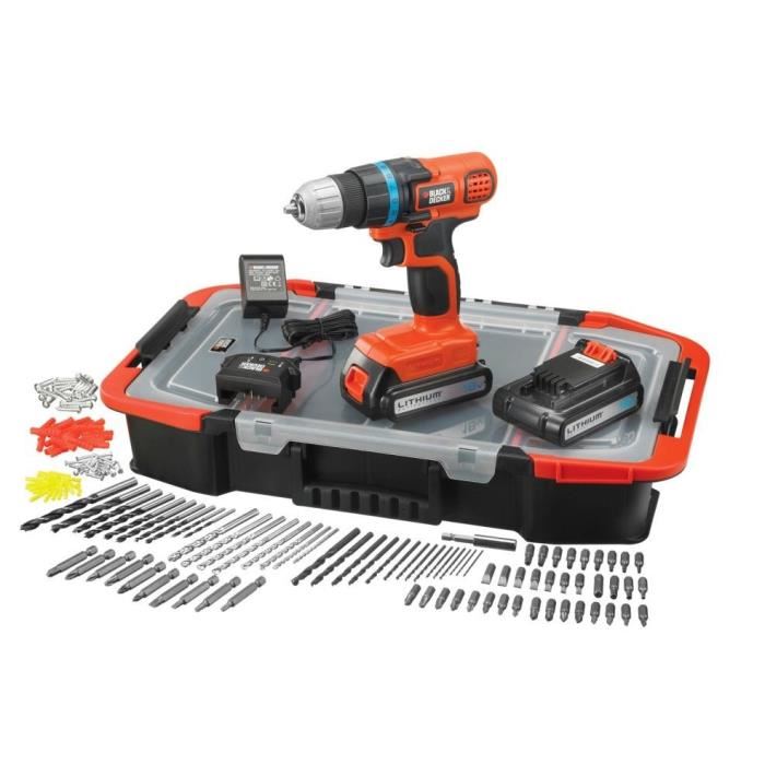 69€ le coffret perceuse 18V Black et Decker avec accessoires et 2 batteries