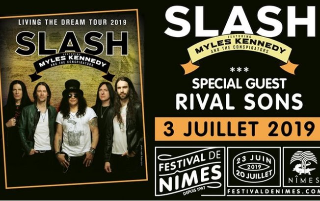 25€ 1 Place pour « Slash ft. Myles Kennedy » Festival de Nîmes