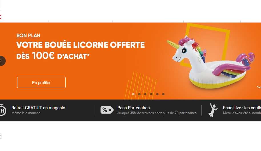 Bouée Licorne offerte pour 100€ d&rsquo;achat à la FNAC