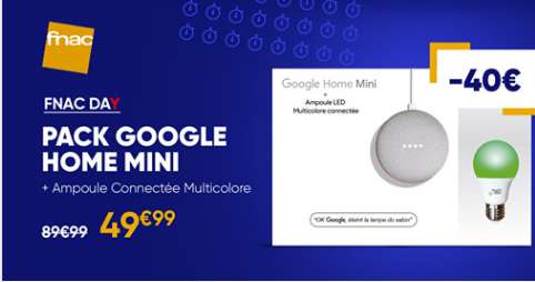 49€ la Google Home Mini + ampoule