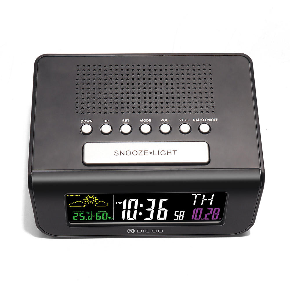 9€ le radio reveil fm ecran couleur prevision meteo