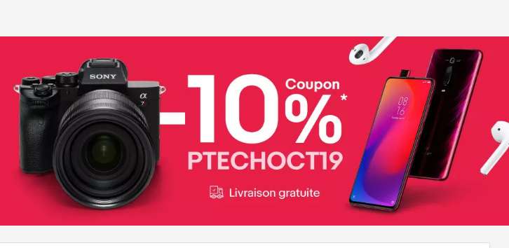 Code promo de 10% sur des articles HIGH TECH sur EBAY