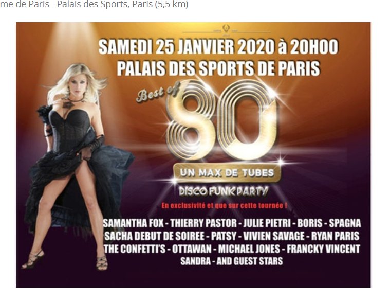 30€ au lieu de 50 la place pour BEST OF 80 à Paris le 25 janvier