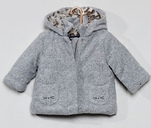 12.50€ Manteau Lainage Fourré Bébé