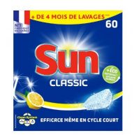 50% sur le Paquet de 60 Tablettes Citron Sun Lave-Vaisselle