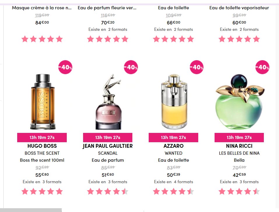 Vente flash 40% chez Marionnaud : Hugo Boss, Nina Ricci et autres