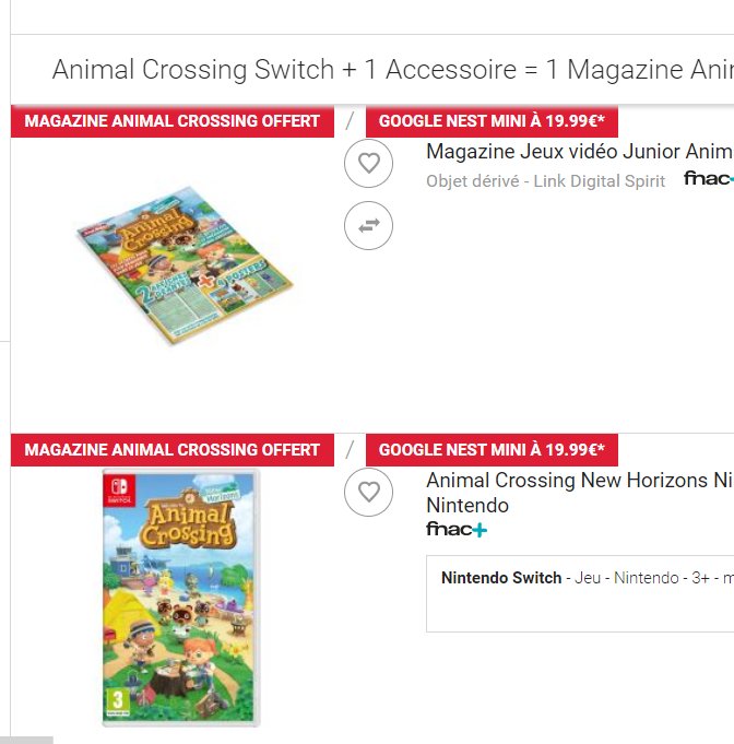 49,9€ Animal Crossing New Horizon Switch + Magazine Animal Crossing offert