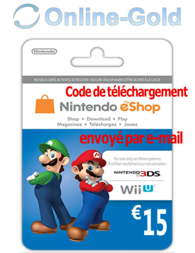 10,99€ la carte cadeau NINTENDO ESHOP de 15€
