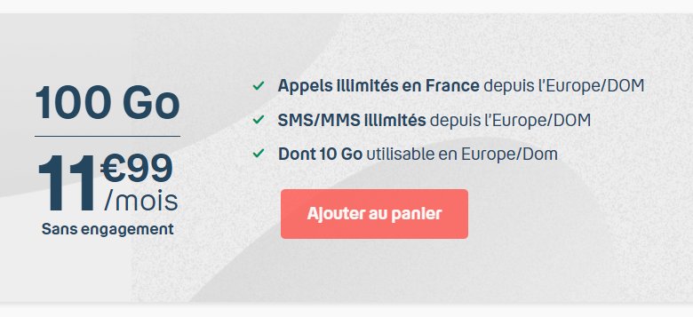 Serie Speciale Bouygues Bandyou 100Go à 11.99€ par mois sans limite de durée