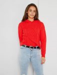 3.6€ le pull rouge à capuche pour filles ( 3 – 12 ans ) dans les soldes