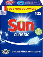 12.79€ Pack 105 Tablettes Lave Vaisselle Sun Classic
