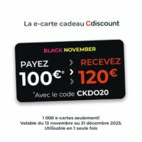 100€ la carte cadeau CDISCOUNT d’une valeur de 120€
