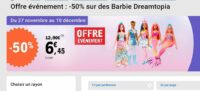 Poupée DreamTopia Barbie à 6.45€ (50% de réduction ) chez leclerc