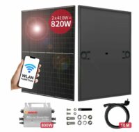 377€ le kit solaire 800 watts DOKIO ( 2 panneaux + microonduleur + cable)