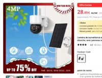 Caméra rotative solaire avec panneau à 28.89€