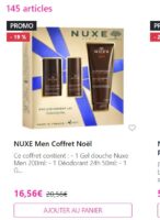 Coffrets Cadeaux Nuxe pas cher et livraison gratuite ( 16€ des coffrets hommes et femmes)