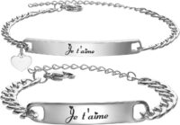 9.99€ le lot de 2 bracelets « je t’aime » en acier sur Amazon