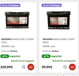 Batterie AUTO avec 40% sur la carte de fidélité AUCHAN