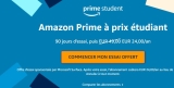 Gratuit durant 90 jours , l&rsquo;abonnement à AMAZON PRIME pour les étudiants