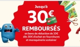 Auchan : 10€ offerts par tranche de 30€ sur la papeterie , fourniture scolaire