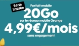 Imbattable :  4.99€ par mois le forfait mobile SOSH illimité 20Go